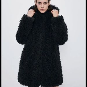 Zara Faux Fur Coat NWT